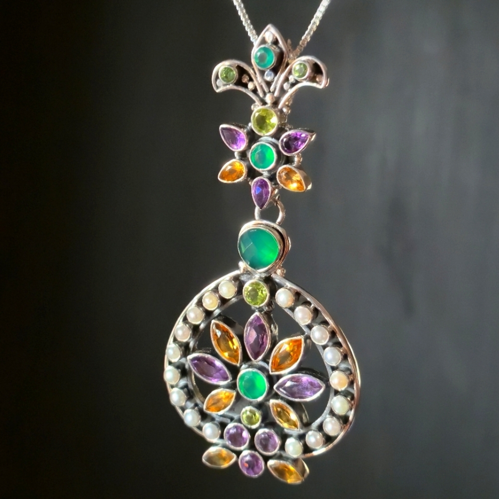 NWT Designer Signed Nicky Butler 925 Sterling Silver Enhancer Pendant Necklace